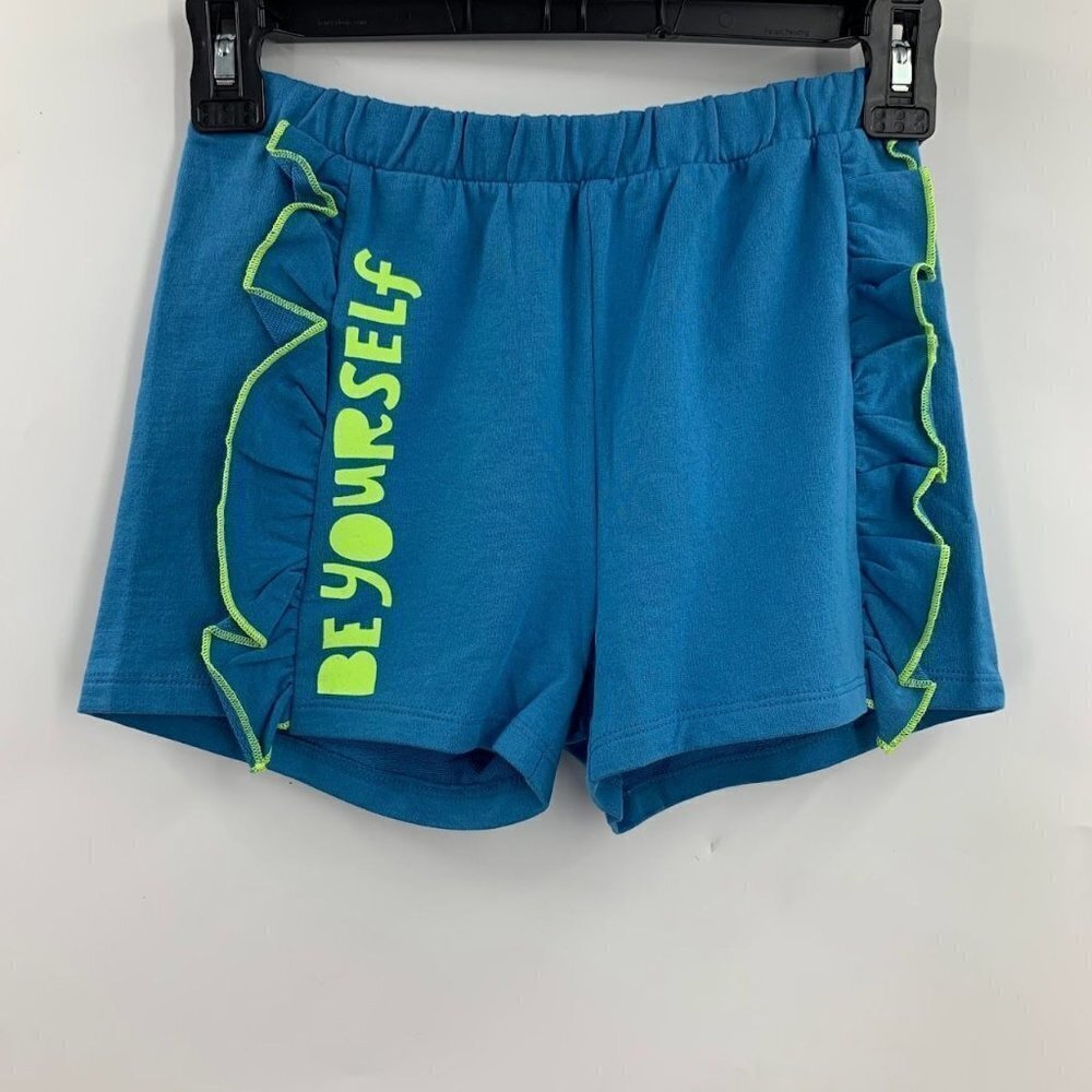 Open Edit Kids' Side Ruffle Shorts In Blue‎ Cendre Be Yourself Size 7 NWT